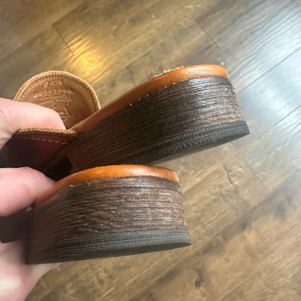 BED|STU Cognac Leather Slip-On Mules - Picture 4 of 4